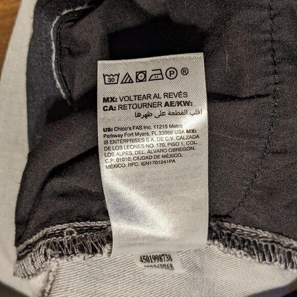 CHICO'S LIGHT GRAY DENIM JEANS - SIZE 1 REGULAR - Picture 5 of 5